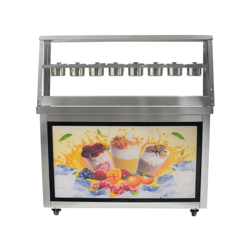 Фризер для ролл мороженого KCB-2Y Foodatlas (контейнеры, световой короб, стол для топпингов) фото 2