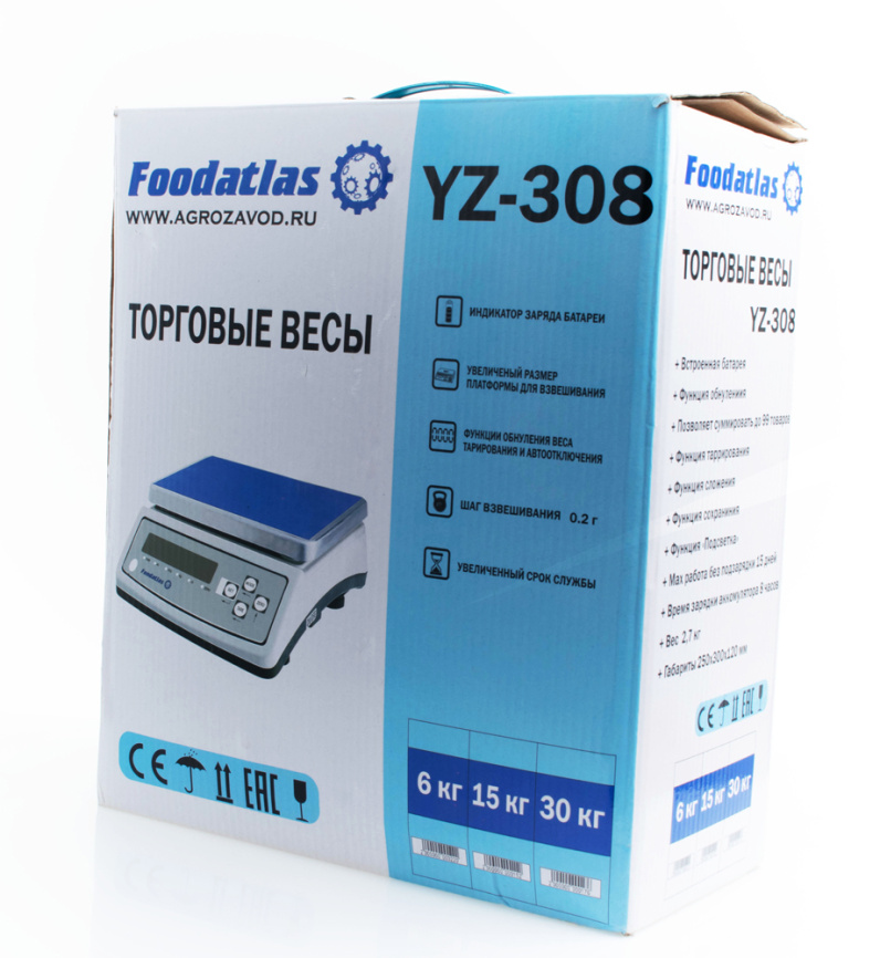 Торговые весы Foodatlas 30кг/1гр YZ-308 фото 10