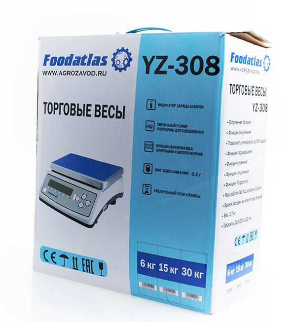 Торговые весы Foodatlas 30кг/1гр YZ-308 фото 5