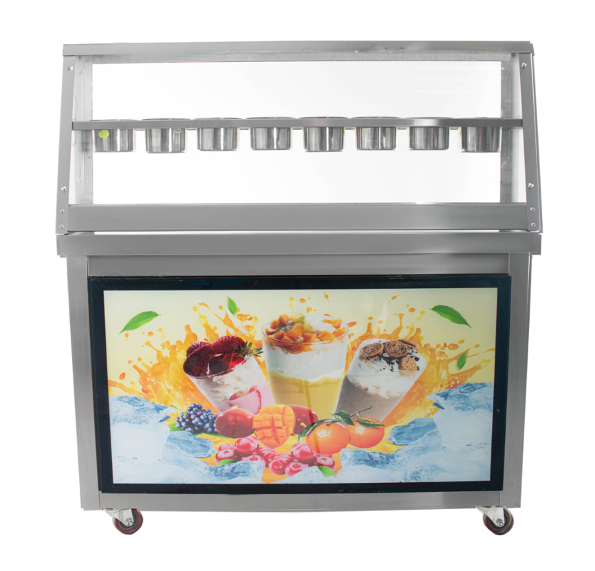 Фризер для ролл мороженого KCB-2F Foodatlas (контейнеры, свет.короб, стол для топпингов, 2 компр) фото 5