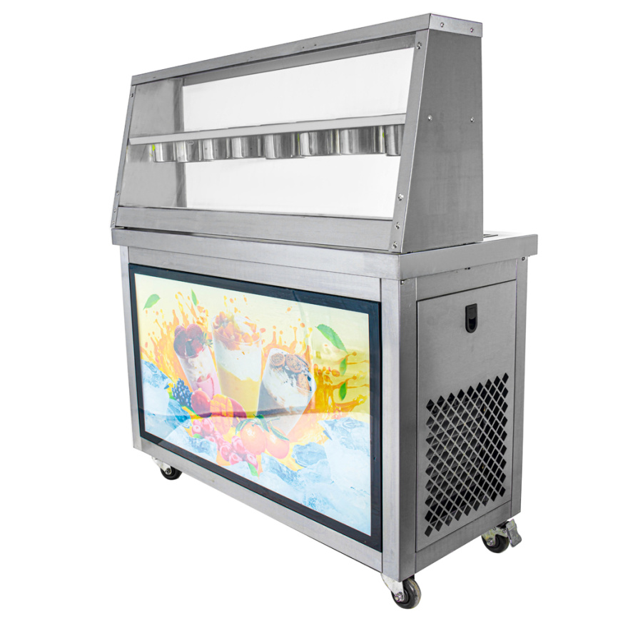 Фризер для ролл мороженого KCB-2F Foodatlas (контейнеры, свет.короб, стол для топпингов, 2 компр) фото 6