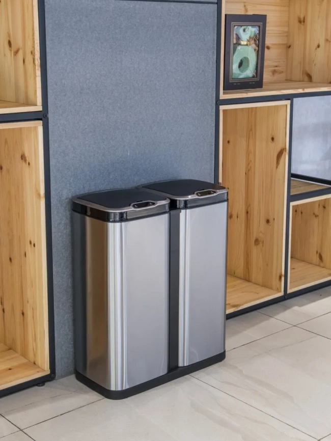 Ведро для раздельного сбора мусора, сенсорное, 2 емкости, Foodatlas JAH-8523, 60л (30+30) фото 7