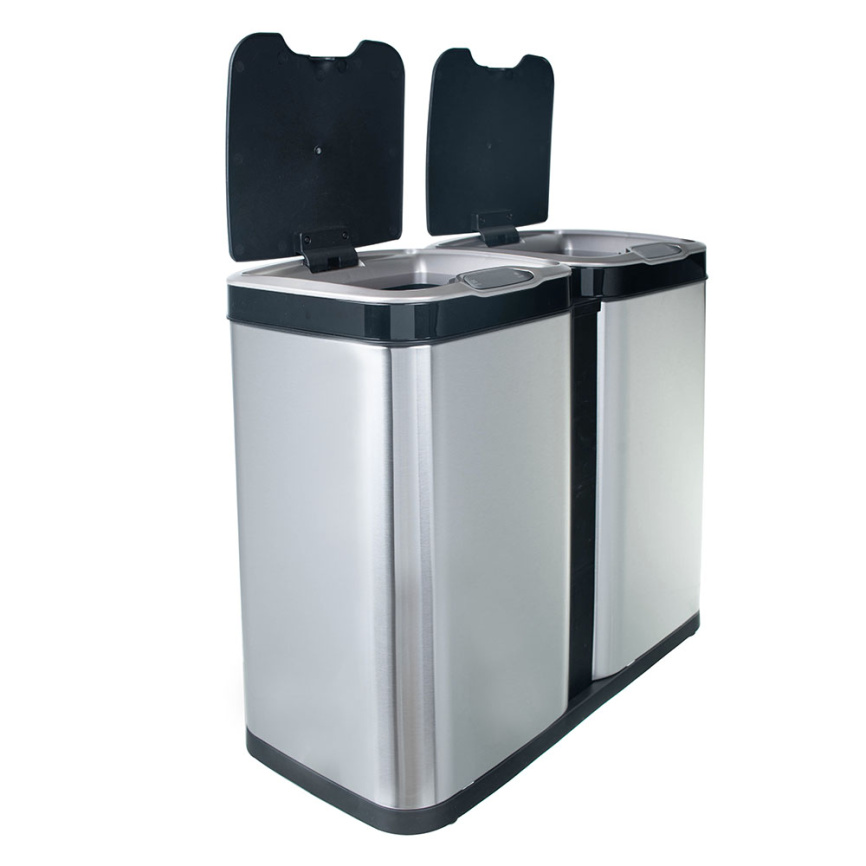Ведро для раздельного сбора мусора, сенсорное, 2 емкости, Foodatlas JAH-8522, 50л (25+25) фото 3