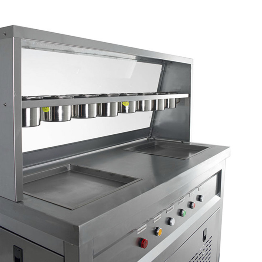 Фризер для ролл мороженого KCB-2F Foodatlas (контейнеры, стол для топпингов, 2 компрессора) фото 10