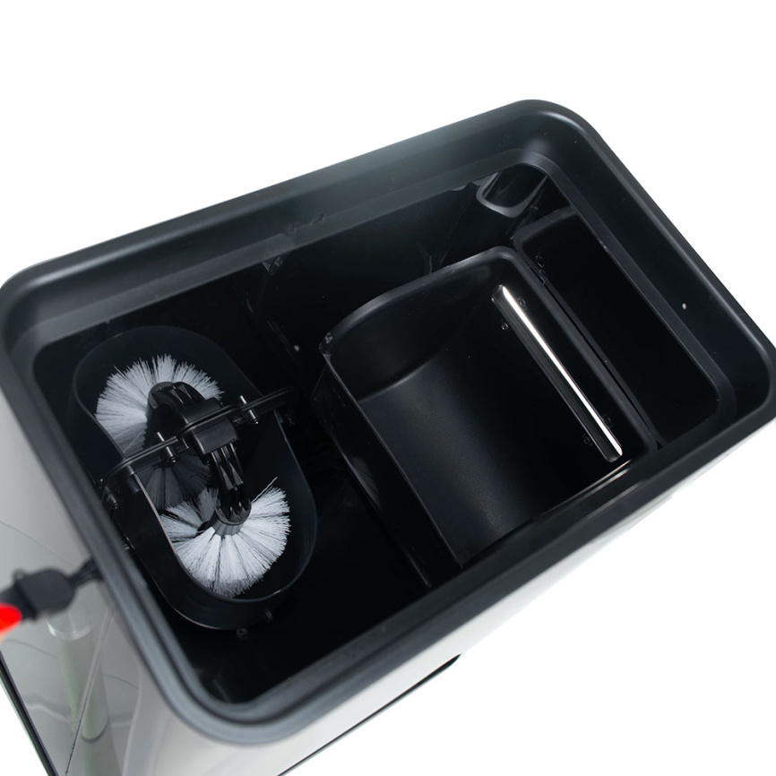 Ведро мусорное с ёршиком, сенсорное, внутр ведро, туалетная бумага, JAH-534, 7л (серебряный) фото 8